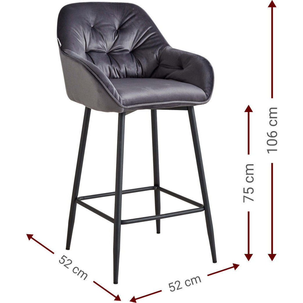 Σκαμπό Μπαρ Sandra Μαύρο 52x52x106