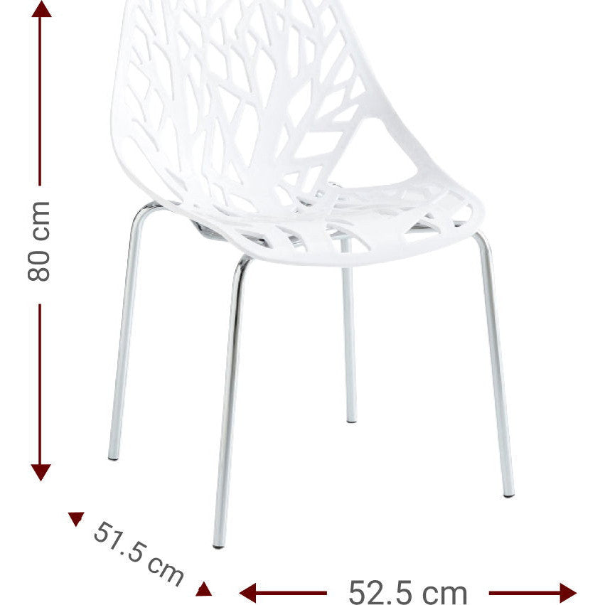 Καρέκλα Plexy Λευκό 52.5x51.5x80
