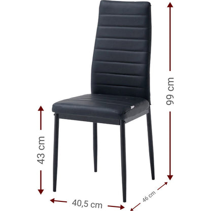 Καρέκλα Jake Μαύρο 40.5x46x99