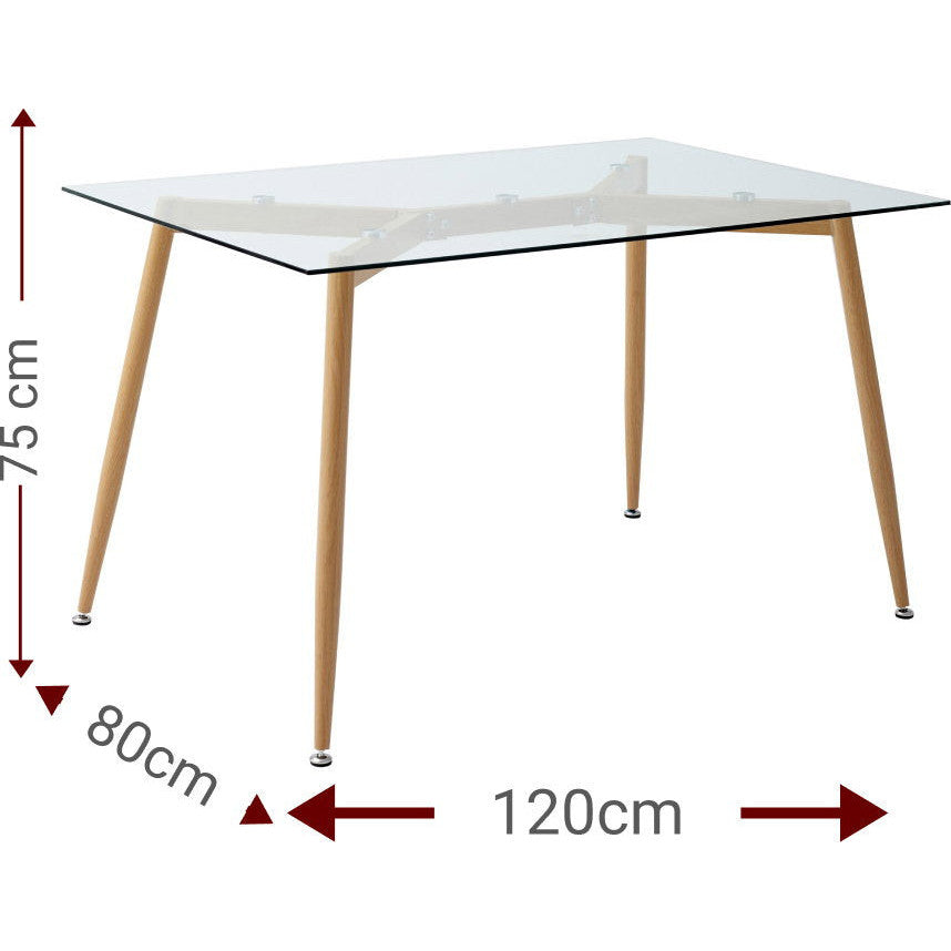 Τραπέζι Fiorino Glass 120x80x75