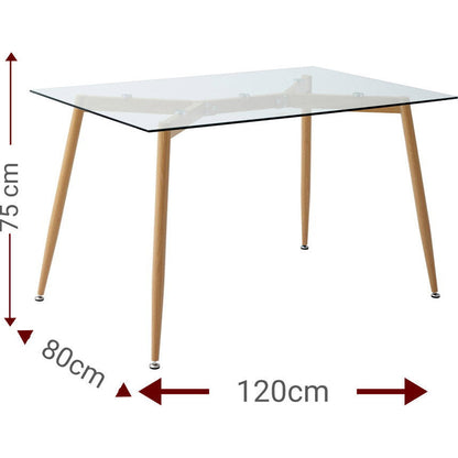 Τραπέζι Fiorino Glass 120x80x75