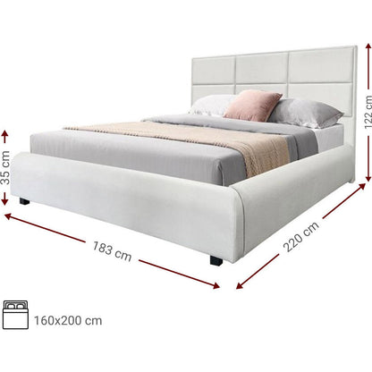 Upholstered Bed Karen Light Grey 183x220x122
