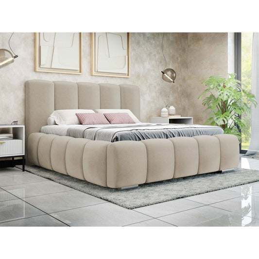 Επενδυμένο Κρεβάτι Wizko Εκρού 200x222x112