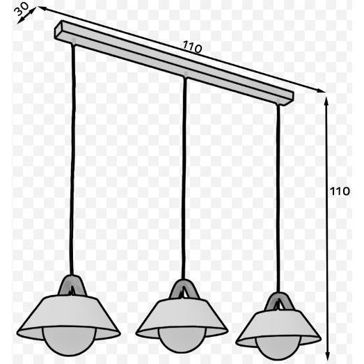 Ράγα Οροφής Tara 3φωτη 110x30x110