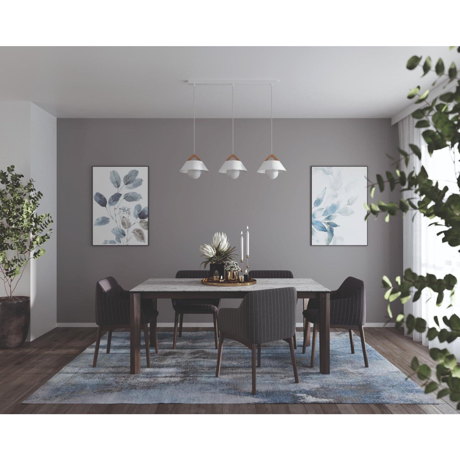Ράγα Οροφής Tara 3φωτη 110x30x110