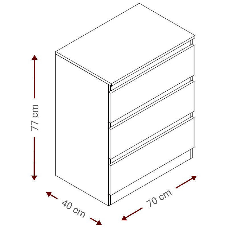 Συρταριέρα Juniper 3S Φυσικό 70x40x77