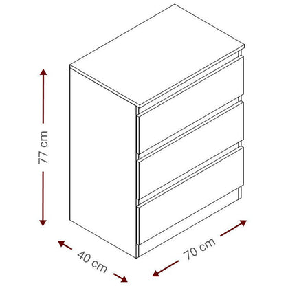 Συρταριέρα Juniper 3S Φυσικό 70x40x77