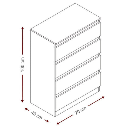 Συρταριέρα Juniper 4S Φυσικό 70x40x100