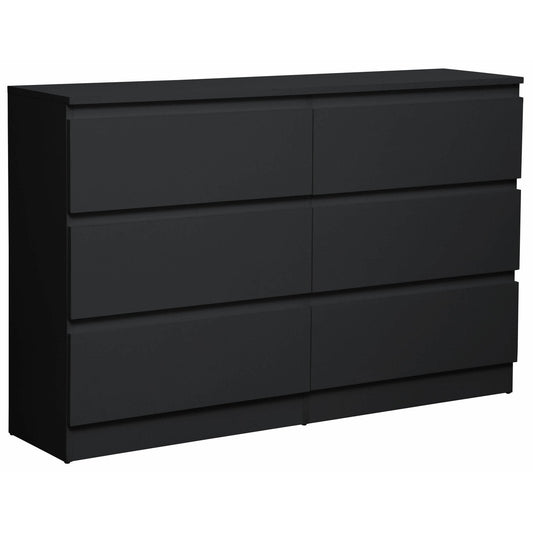 Συρταριέρα Juniper 6S Μαύρο 138x40x77