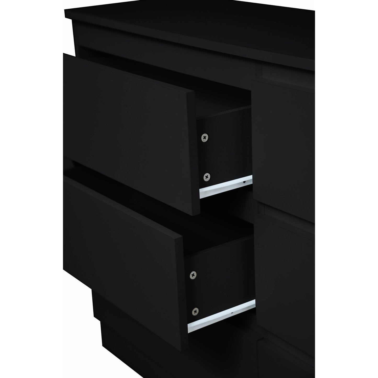 Συρταριέρα Juniper 6S Μαύρο 138x40x77