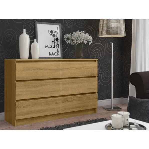 Συρταριέρα Juniper 6S Φυσικό 138x40x77