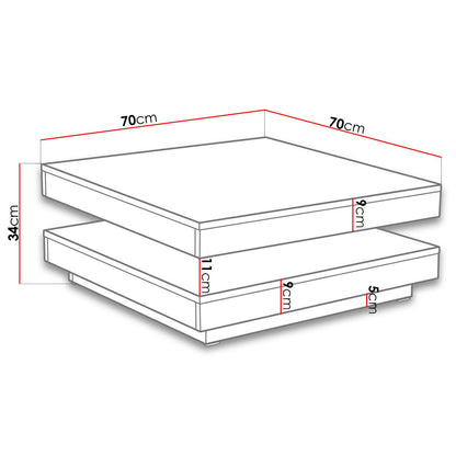 Coffee Table Nenani Natural - Anthracite 70x70x34