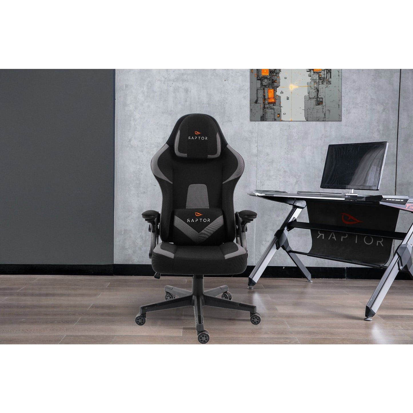 Gaming Chair Raptor Fury Grey 60x60x122