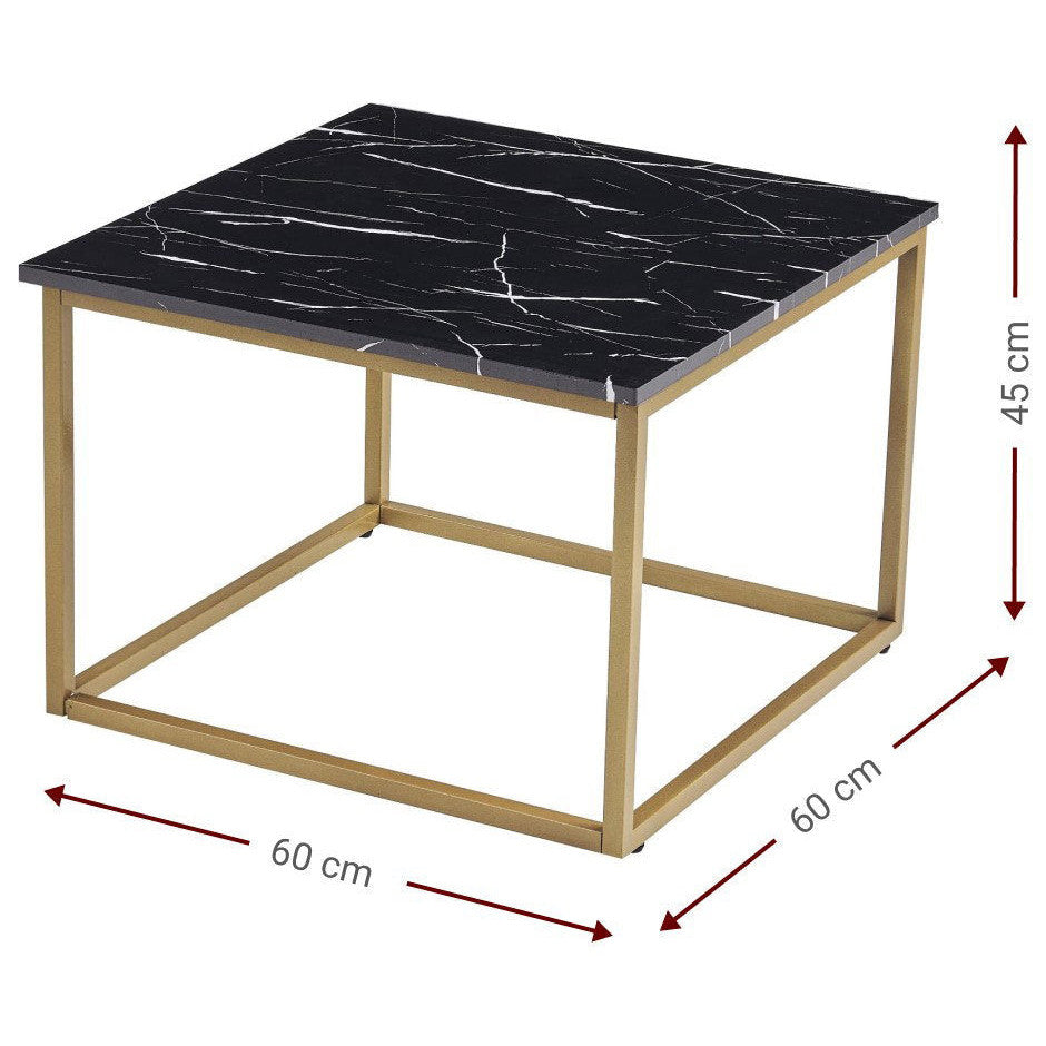 Τραπεζάκι Σαλονιού Ziva Μαύρο 60x60x45
