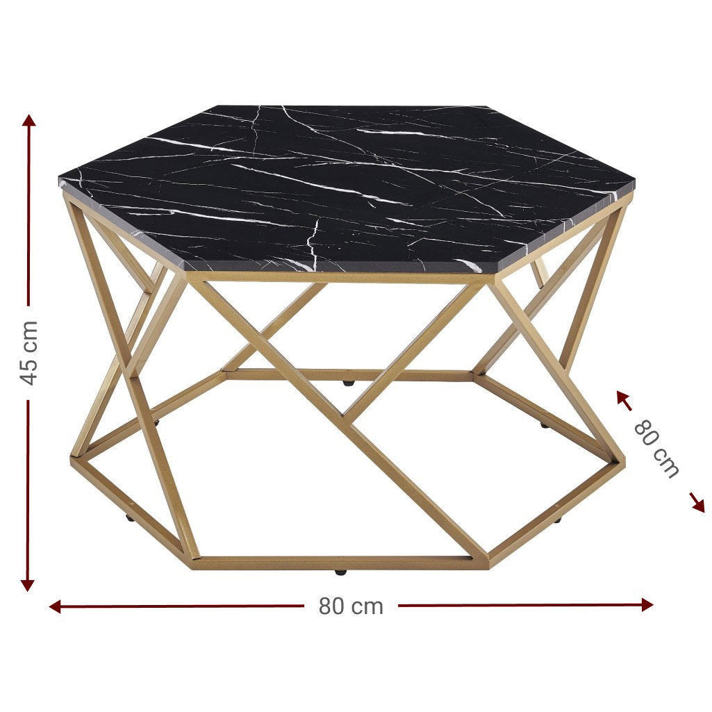 Τραπεζάκι Σαλονιού Adeline Μαύρο 80x80x45