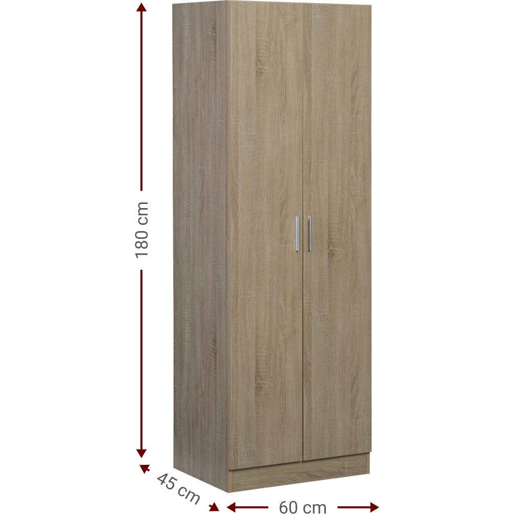 Wardrobe Wilson 2D Two-Door Natural 60x45x180