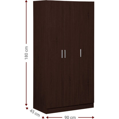 Ντουλάπα Wilson 3D Τρίφυλλη Wenge 90x45x180