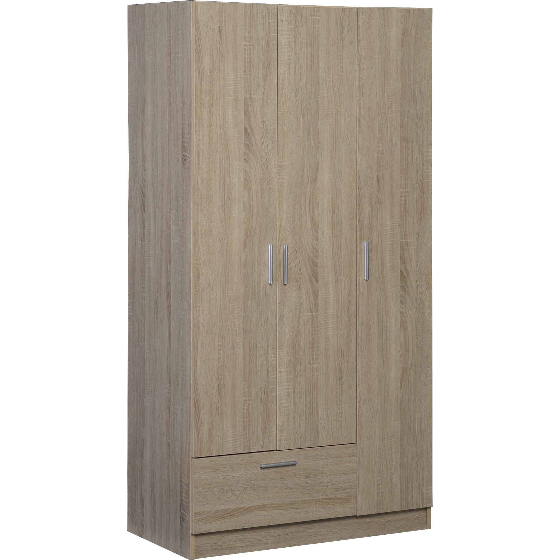 Ντουλάπα Wilson 3DS Τρίφυλλη Φυσικό 90x45x180