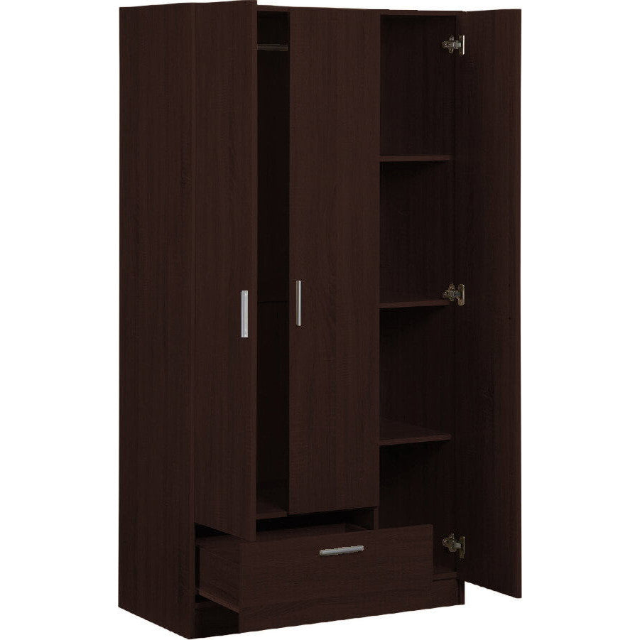 Ντουλάπα Wilson 3DS Τρίφυλλη Wenge 90x45x180