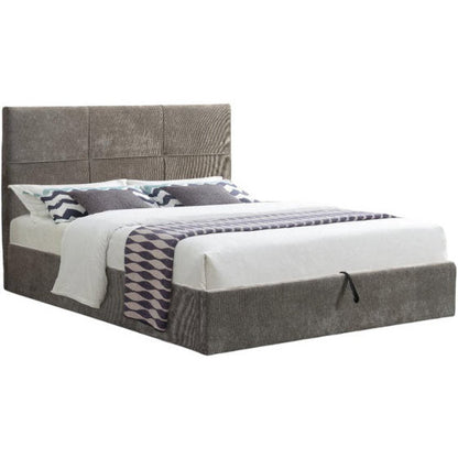 Raziel Brown Upholstered Bed Lift-Storage 168x215x116