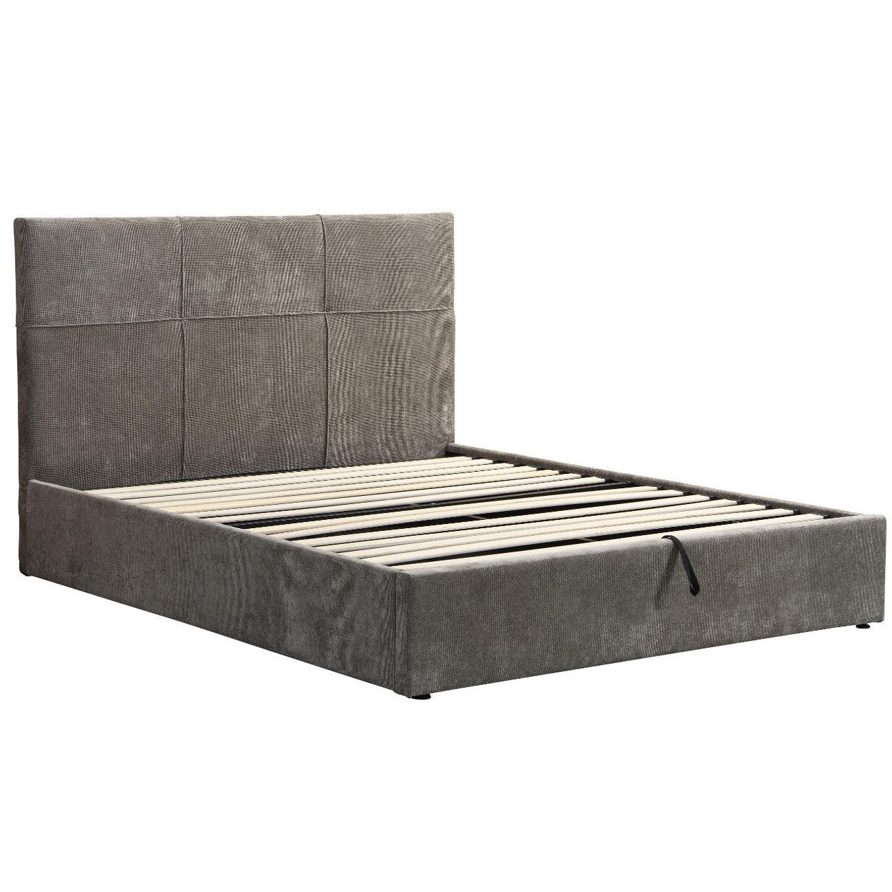 Raziel Brown Upholstered Bed Lift-Storage 168x215x116