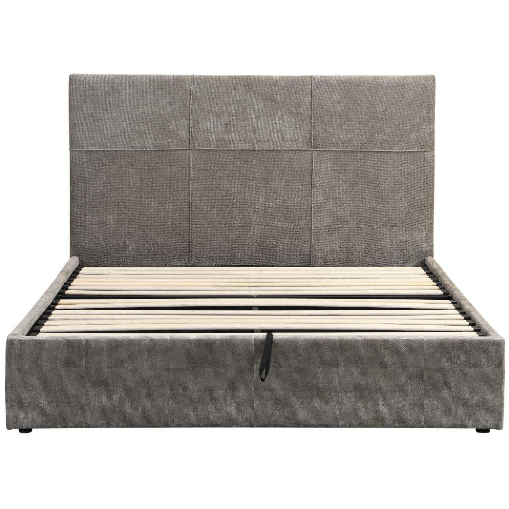 Raziel Brown Upholstered Bed Lift-Storage 168x215x116