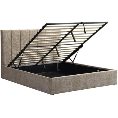 Επενδυμένο Κρεβάτι Denzel Χακί Lift-Storage 168x215x116