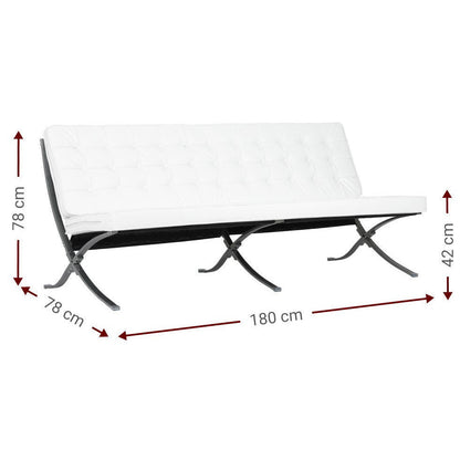 Casablanca Three-Seater Sofa White 180x78x78