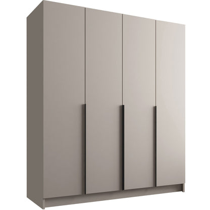 Ντουλάπα Santi Τετράφυλλη Γκρι - Μαύρο 200x58x215