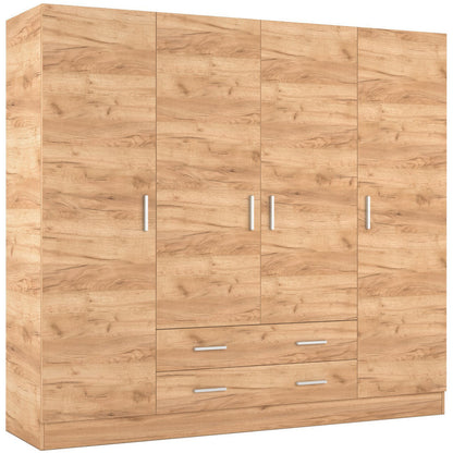 Hana Four-Door Wardrobe Natural 200x52x181