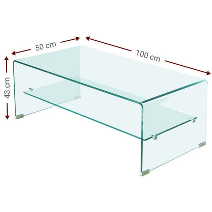 Τραπεζάκι Σαλονιού Crystal Shelf 100x50x43