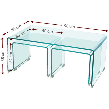 Τραπεζάκια Σαλονιού Crystal Plus 90x50x38