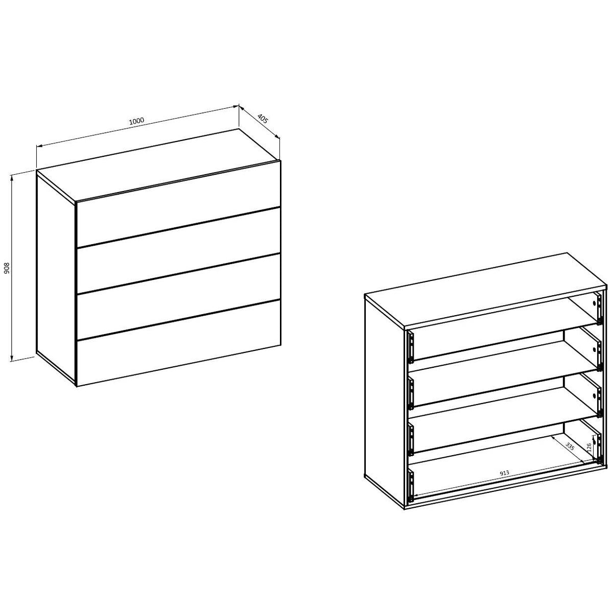 Συρταριέρα Shizen 100x40.5x91