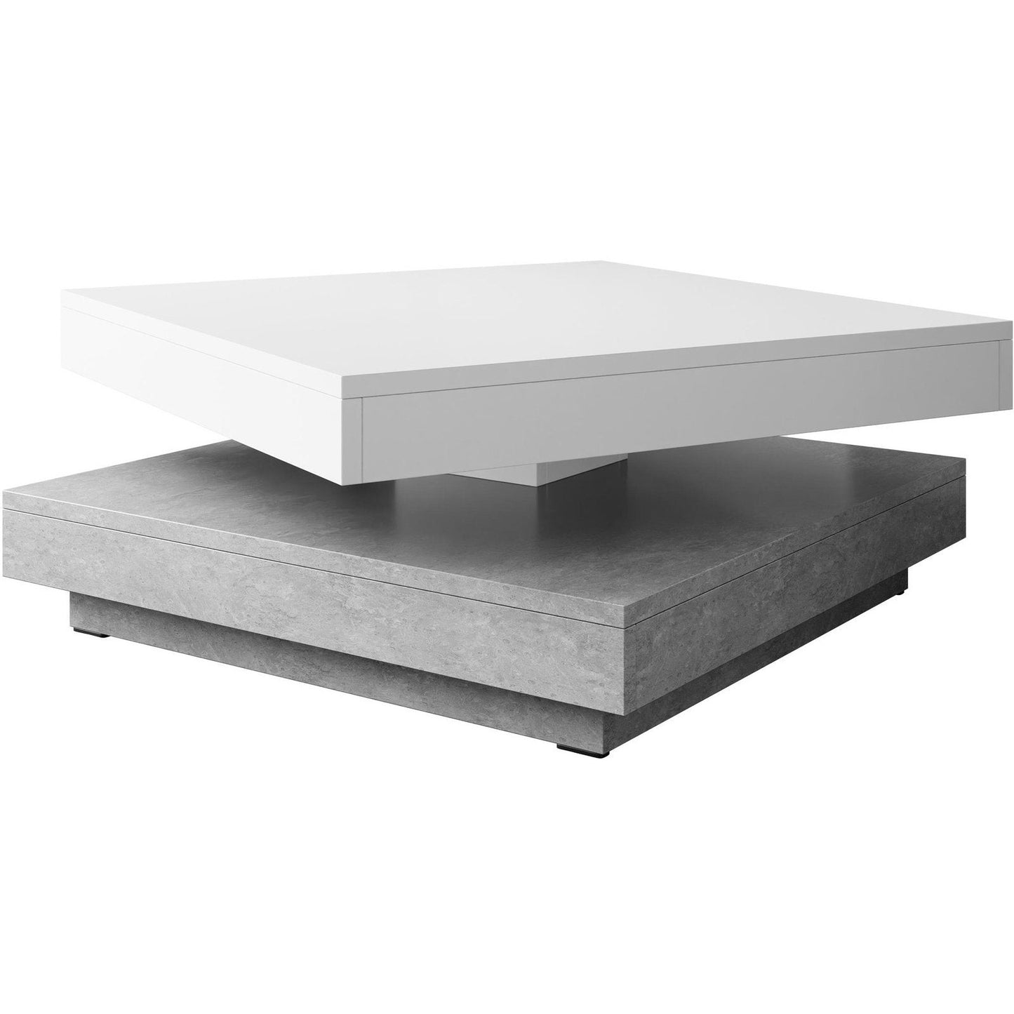 Τραπεζάκι Σαλονιού Nenani Λευκό-Γκρι 70x70x34