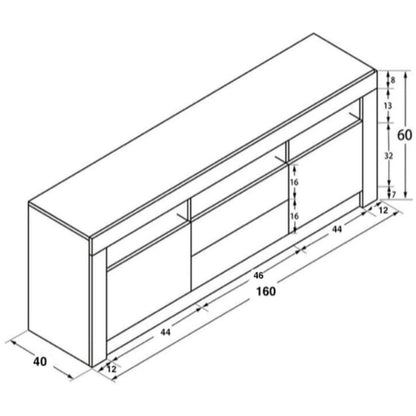 Spotlight Long TV Stand 160x40x60