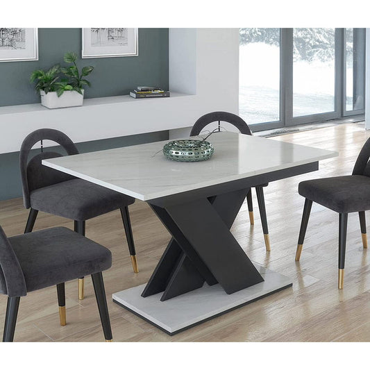 Elara Extendable Table White-Grey 120x80x75