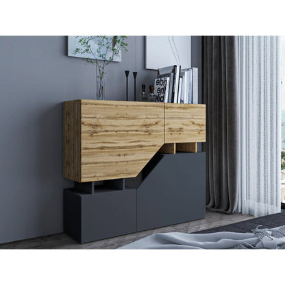 Μπουφές Twilight Φυσικό-Μαύρο 120x35x100