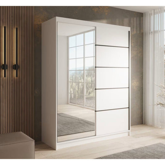 Ντουλάπα Houston 150 Συρόμενη Λευκό 150x58x200