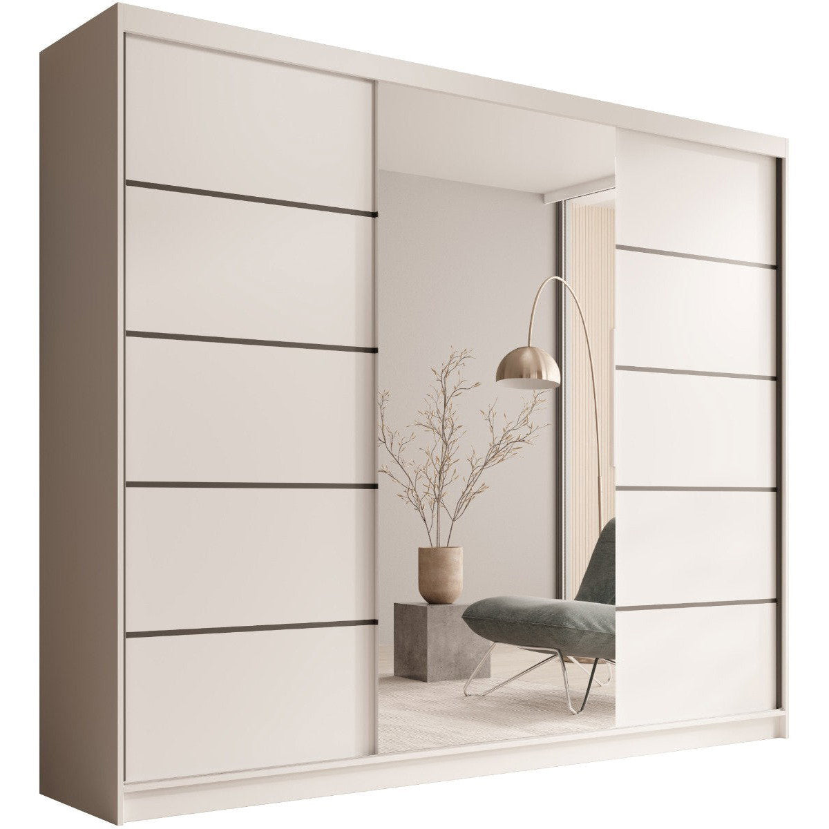 Ντουλάπα Galadriel 250 Συρόμενη Λευκό 250x58x215