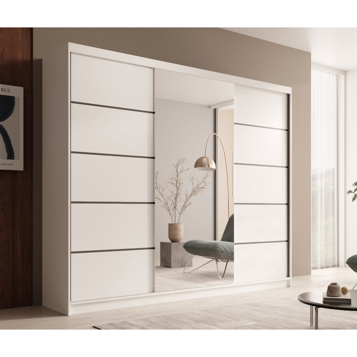 Ντουλάπα Galadriel 250 Συρόμενη Λευκό 250x58x215