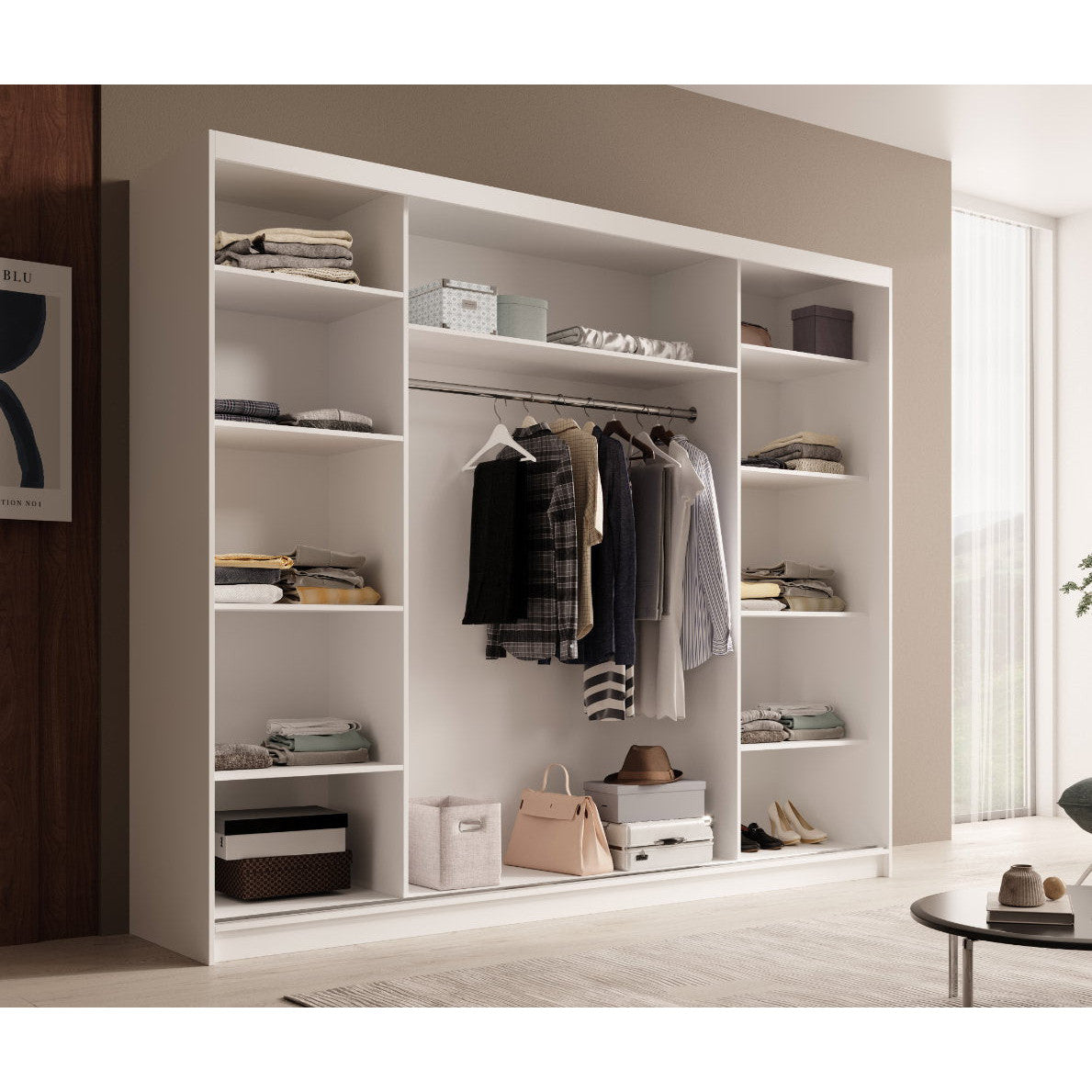 Ντουλάπα Galadriel 250 Συρόμενη Λευκό 250x58x215