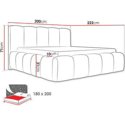 Upholstered Bed Kevson Beige 222x200x71