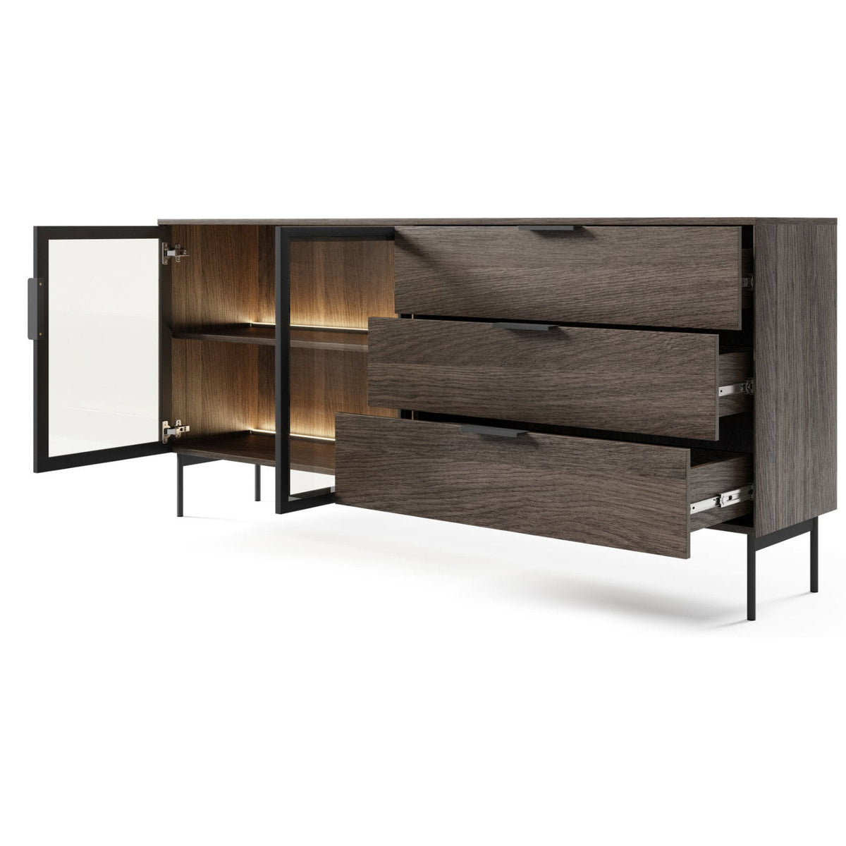 Μπουφές Luminus 2D3S Καφέ 181.3x39.3x82.6