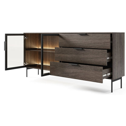 Μπουφές Luminus 2D3S Καφέ 181.3x39.3x82.6