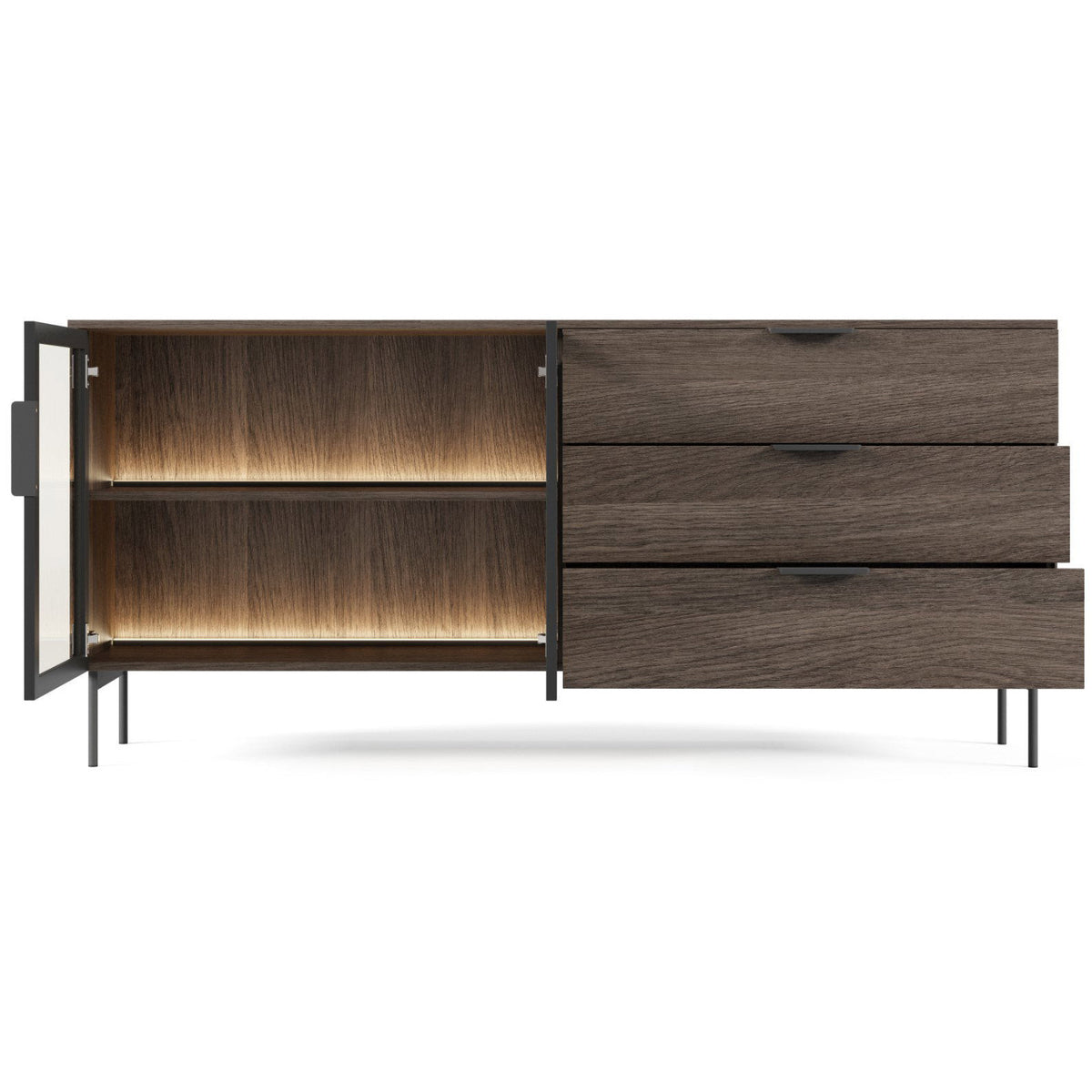 Μπουφές Luminus 2D3S Καφέ 181.3x39.3x82.6