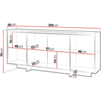 Μπουφές Japandi Καφέ 200x38x90