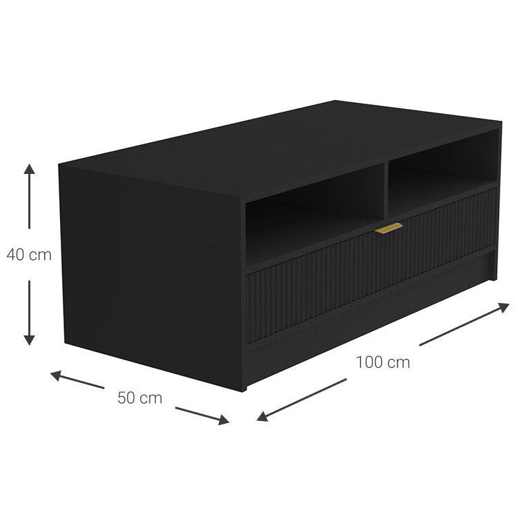 Τραπεζάκι Σαλονιού Allegro Μαύρο 100x50x40