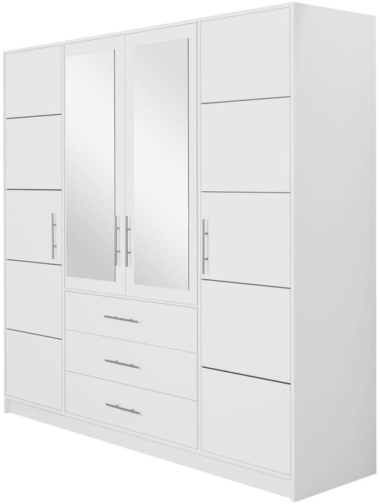 Ντουλάπα Bali 4D Τετράφυλλη Λευκό 195x58x200