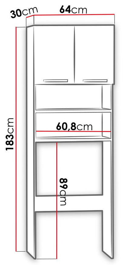 Ντουλάπι Μπάνιου Pola Λευκό 64x30x183