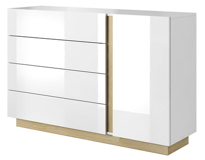 Συρταριέρα Arcan Λευκό-Φυσικό 138.2x40x90.5